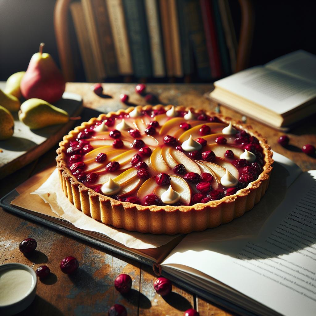 Cranberry Pear Tart with Almond Cream