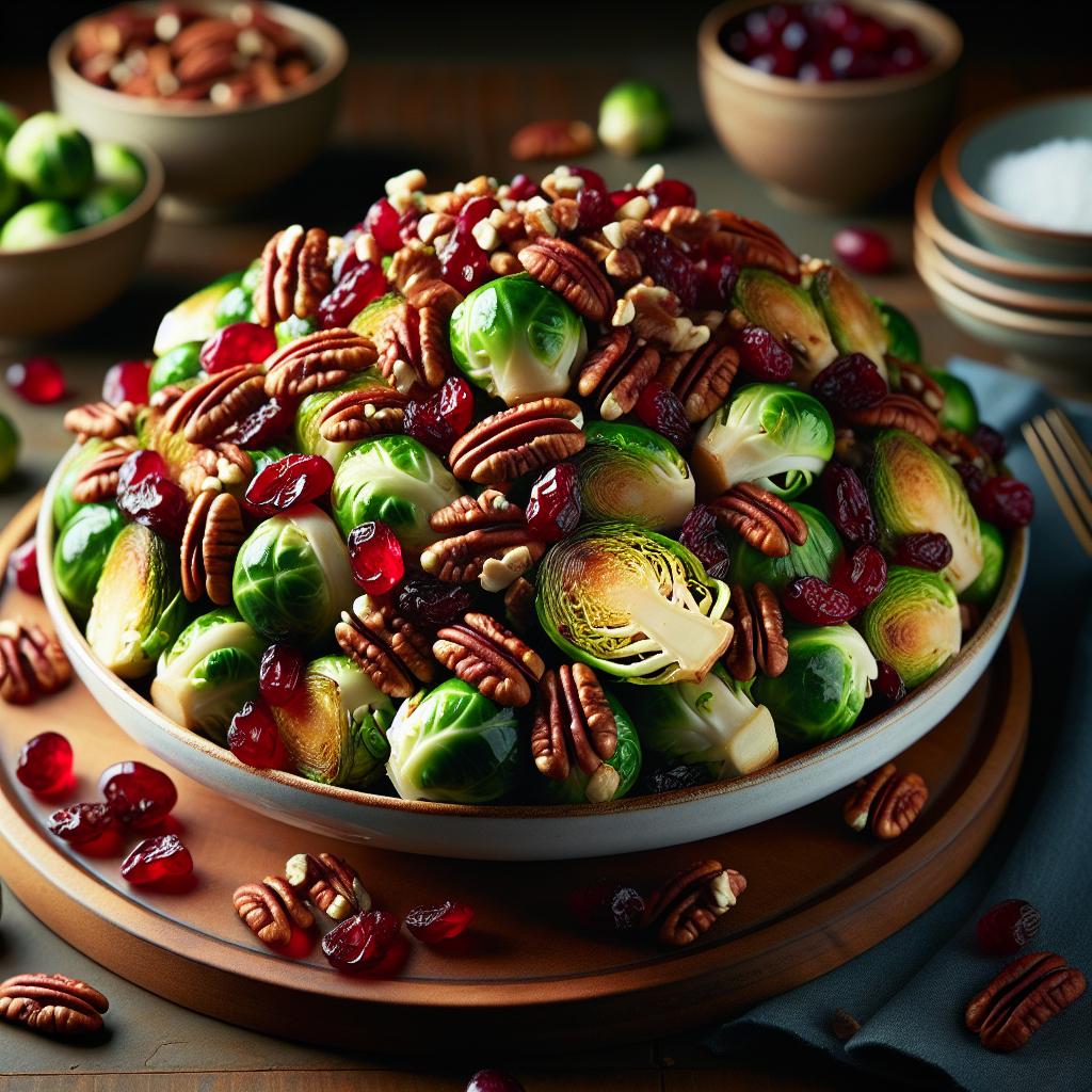 cranberry pecan brussels sprouts