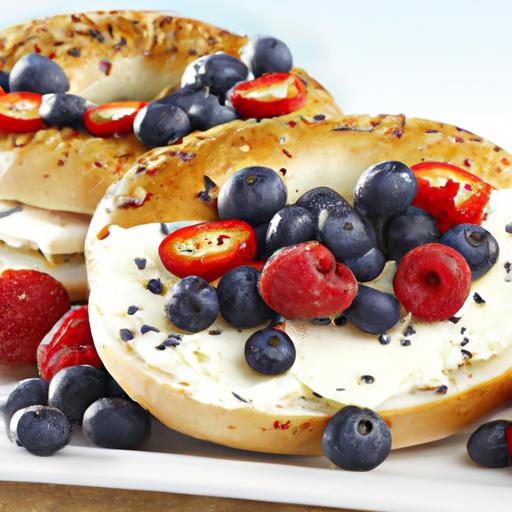 cream cheese and berry bagel