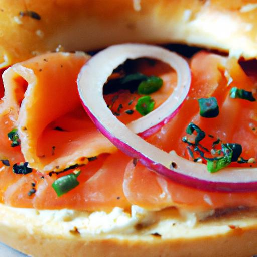 cream cheese and smoked salmon bagel