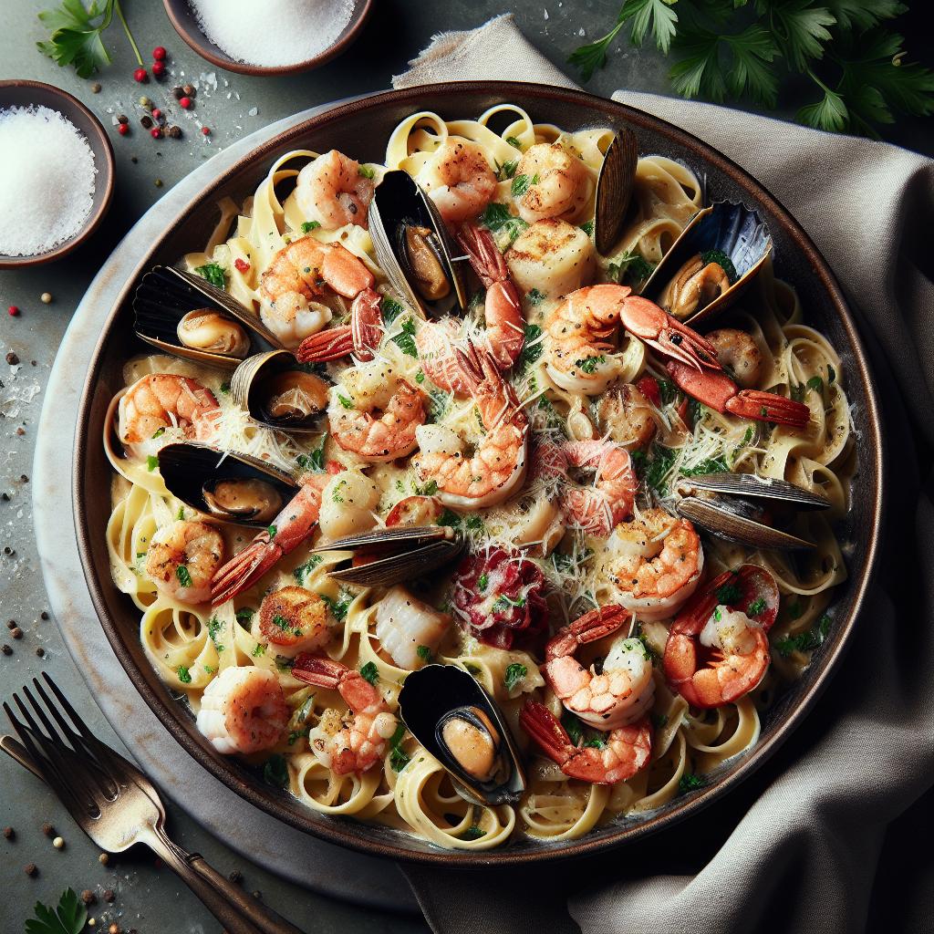 creamy boston seafood pasta