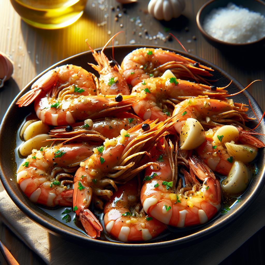 creamy garlic prawns