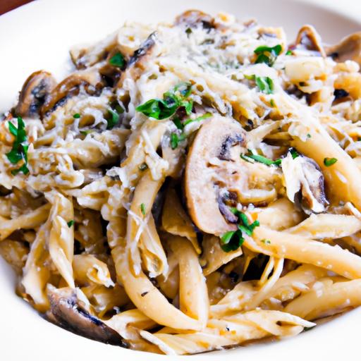 creamy parmesan garlic mushroom pasta