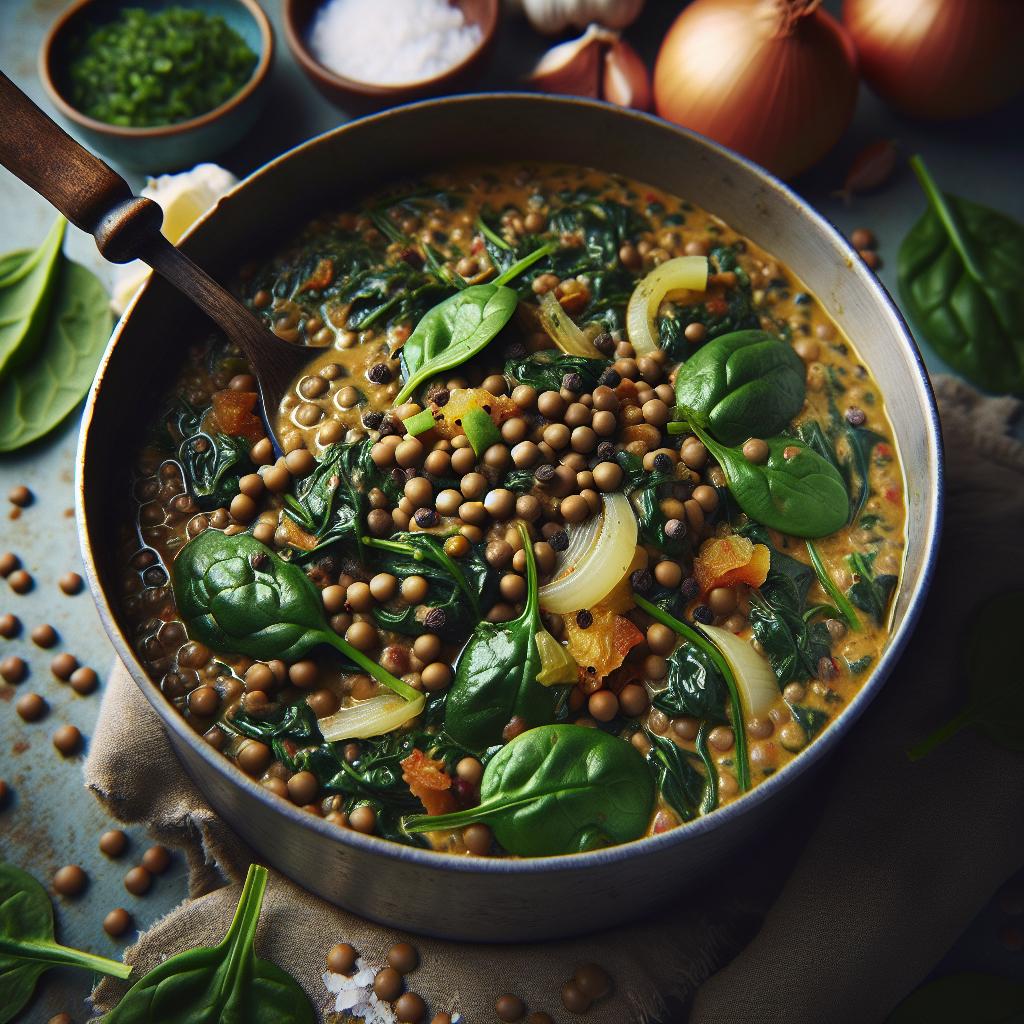 creamy spinach lentils