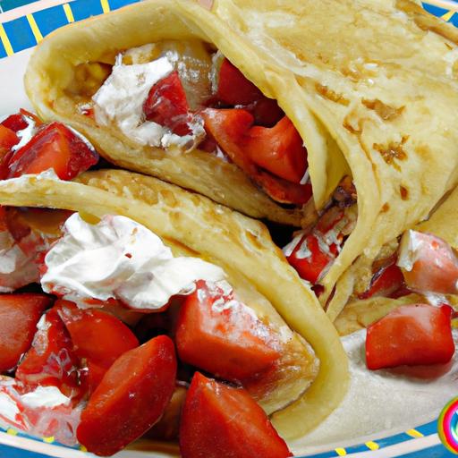 Crepes with Strawberries and Cream