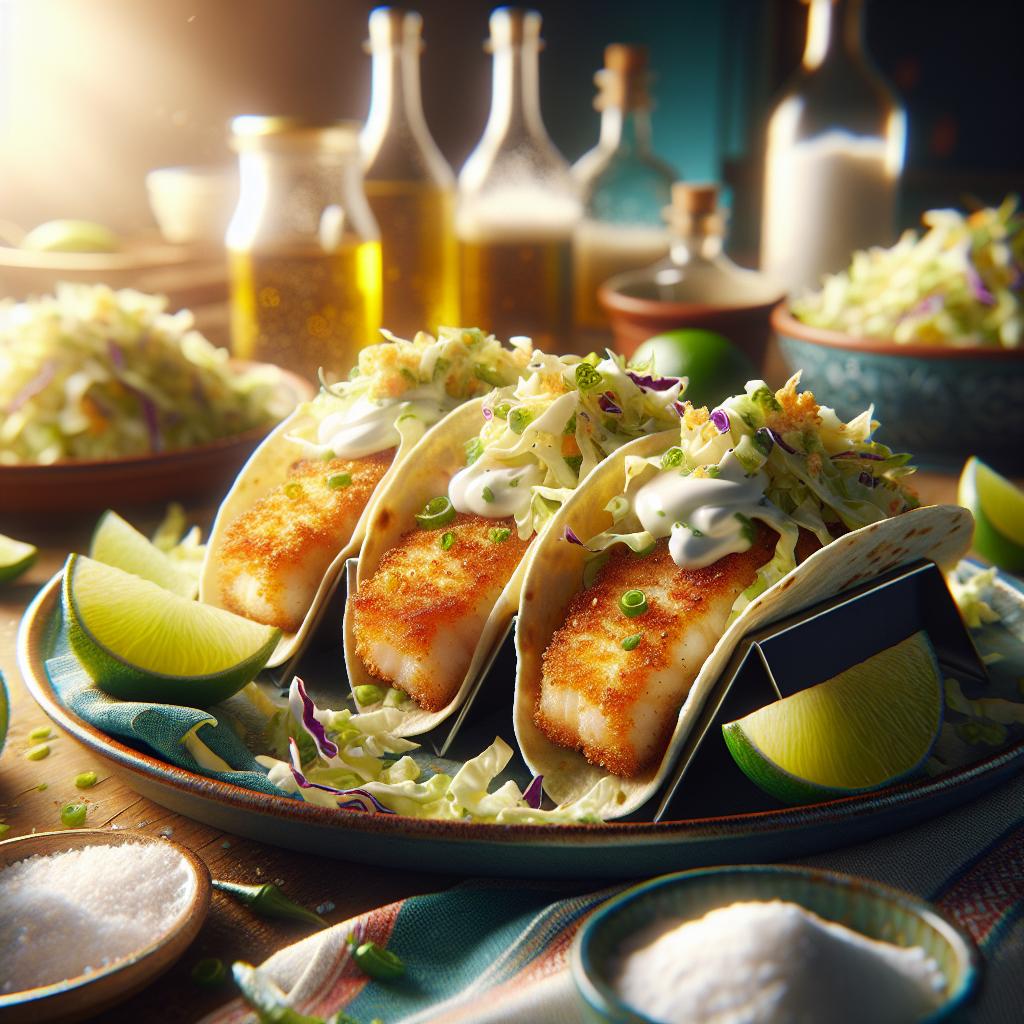 Crispy Fish Tacos with Cabbage Slaw