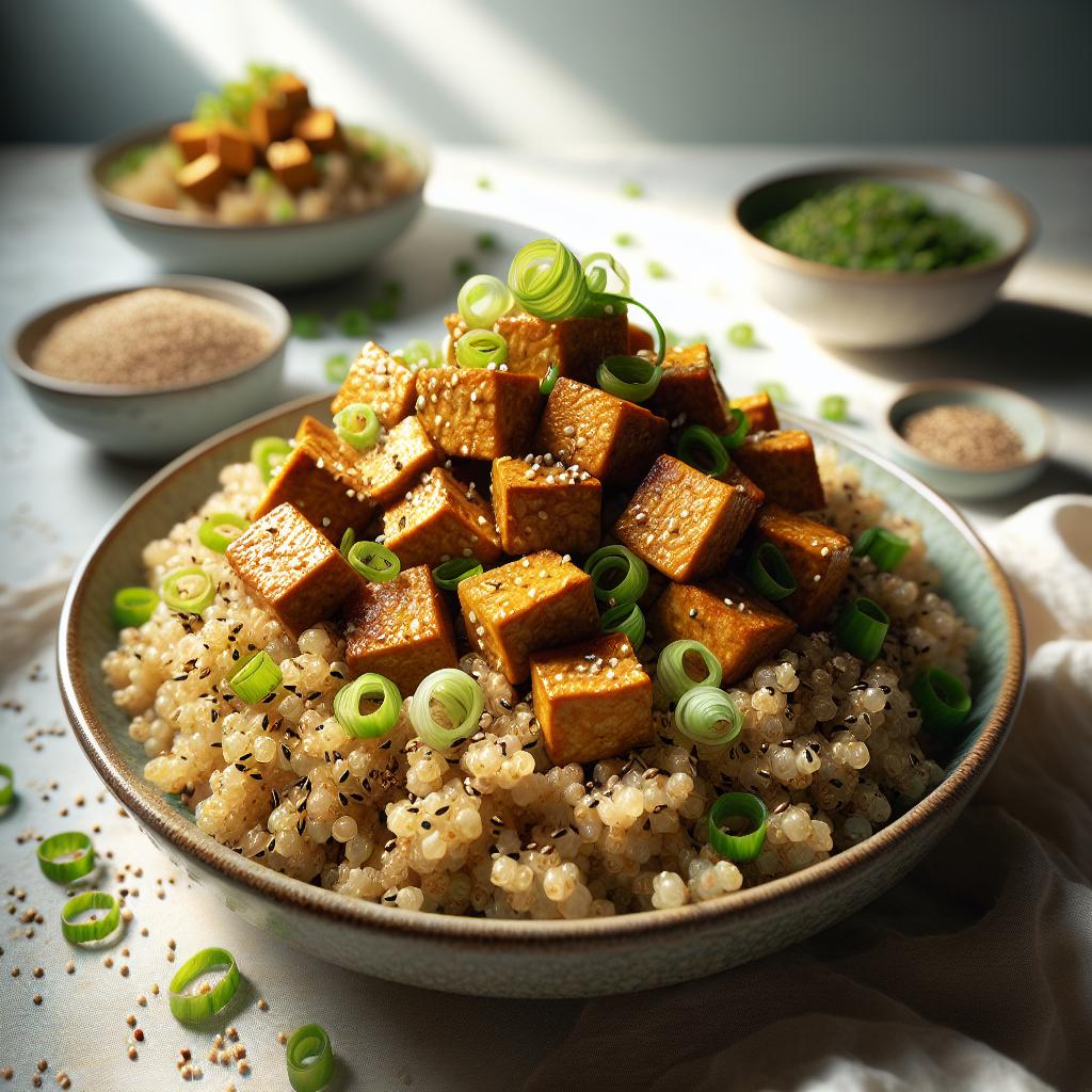 Crispy Tempeh Over Quinoa