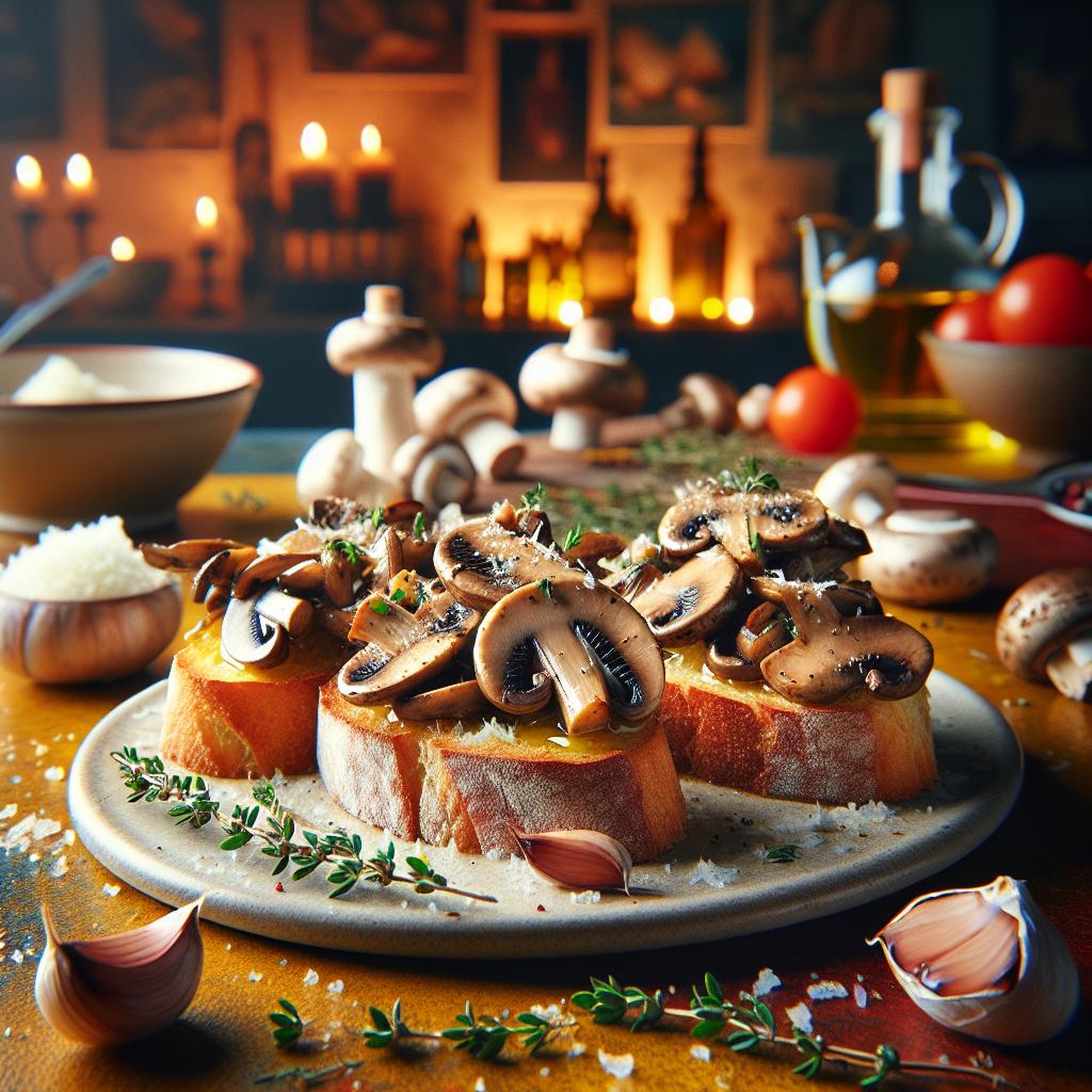 crostini con funghi