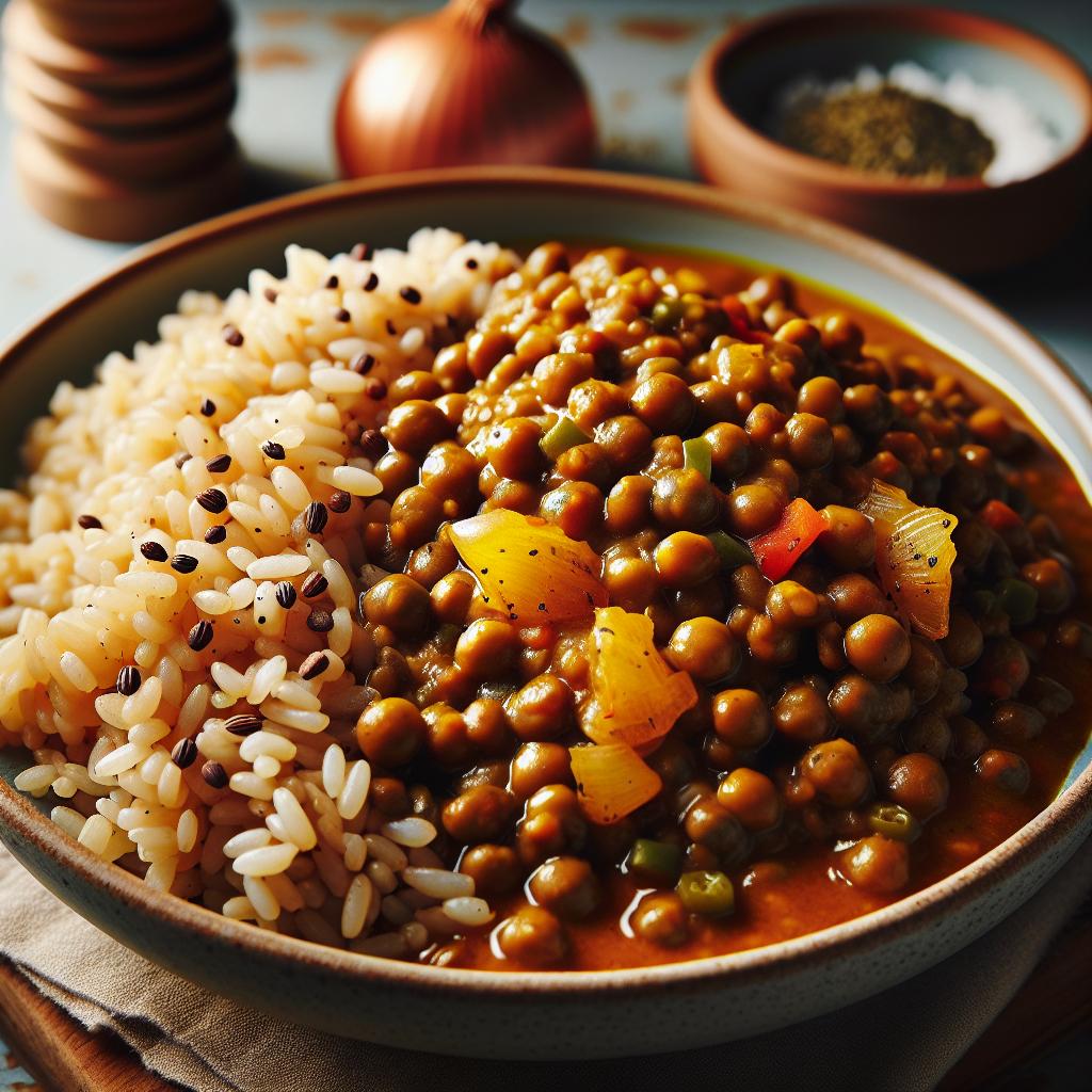 curried lentils with brown rice