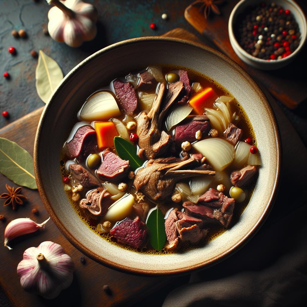 duck blood and beef entrail soup