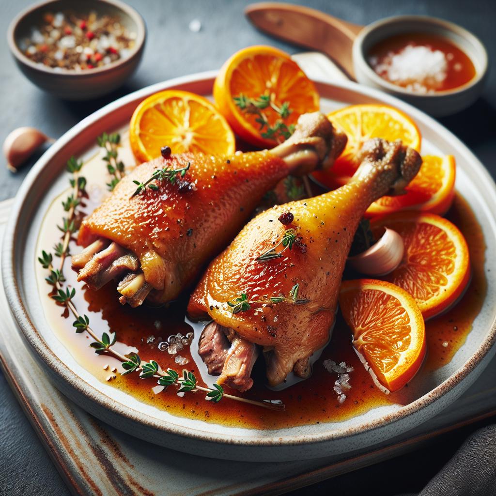 duck confit with orange sauce