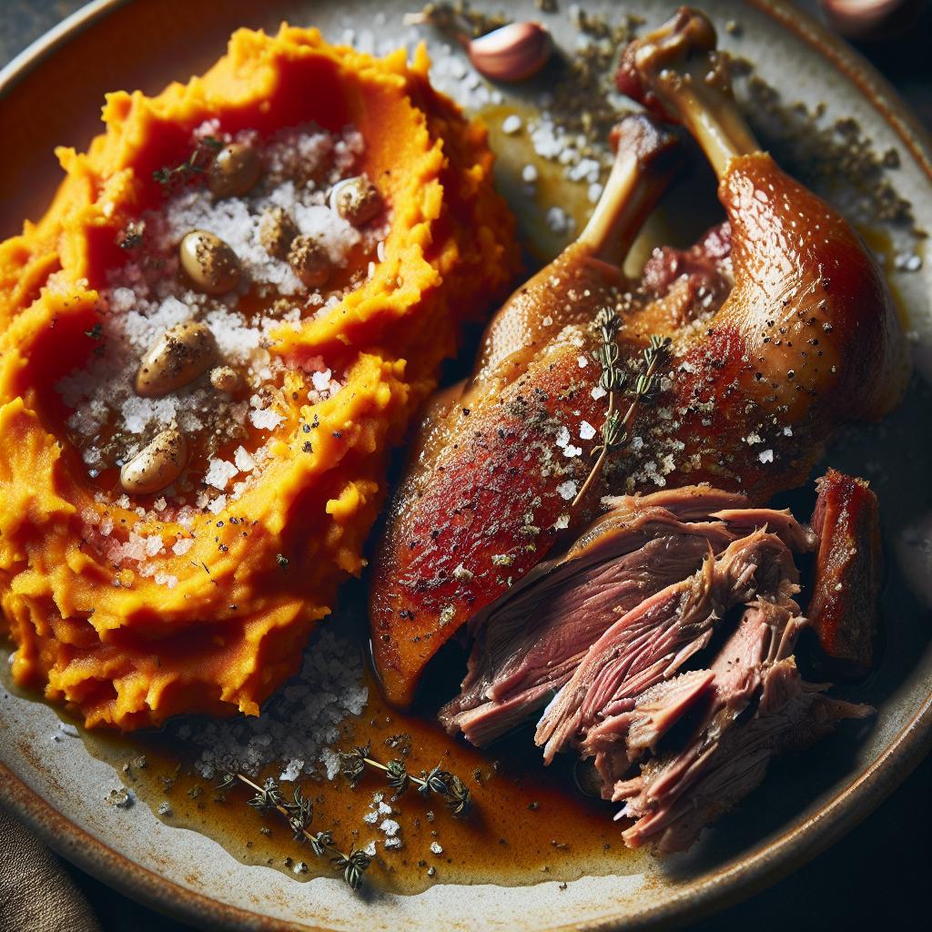 Duck Confit with Sweet Potato Mash