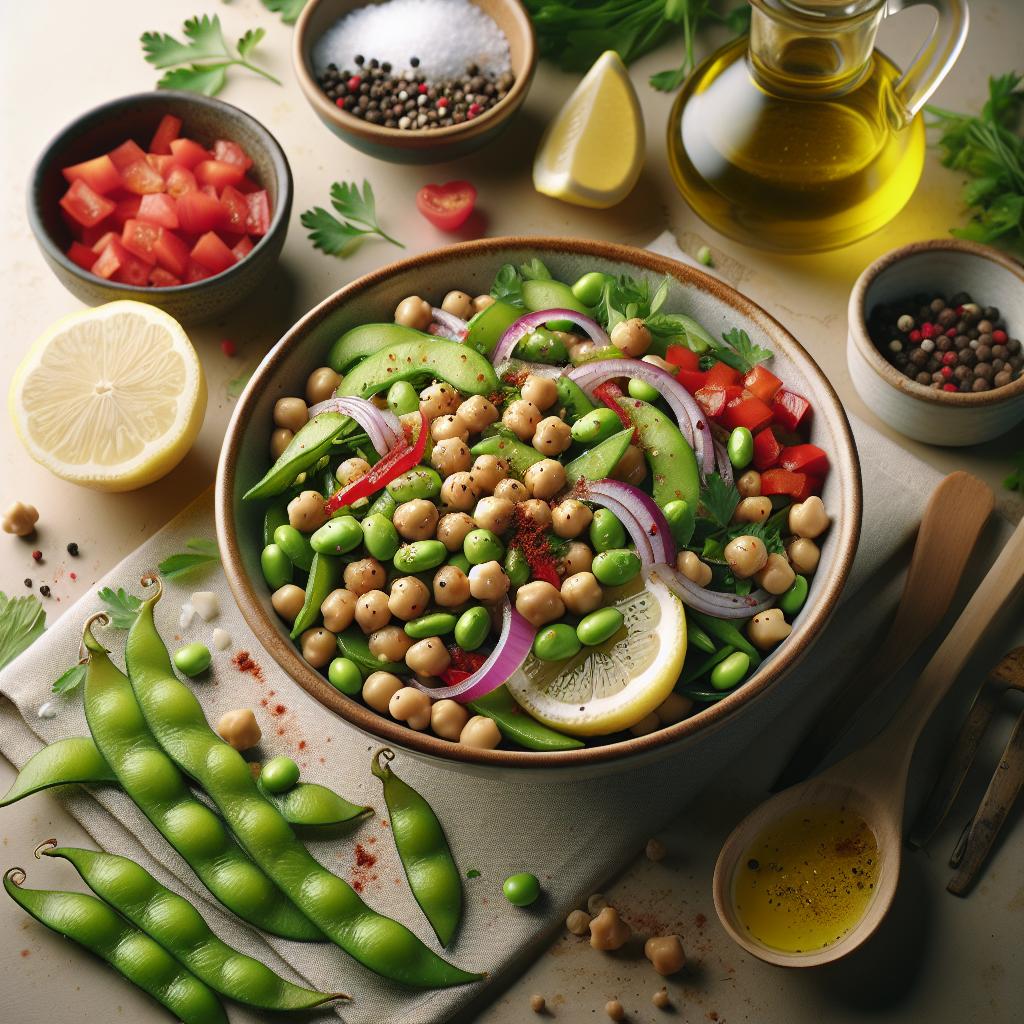 edamame and chickpea salad