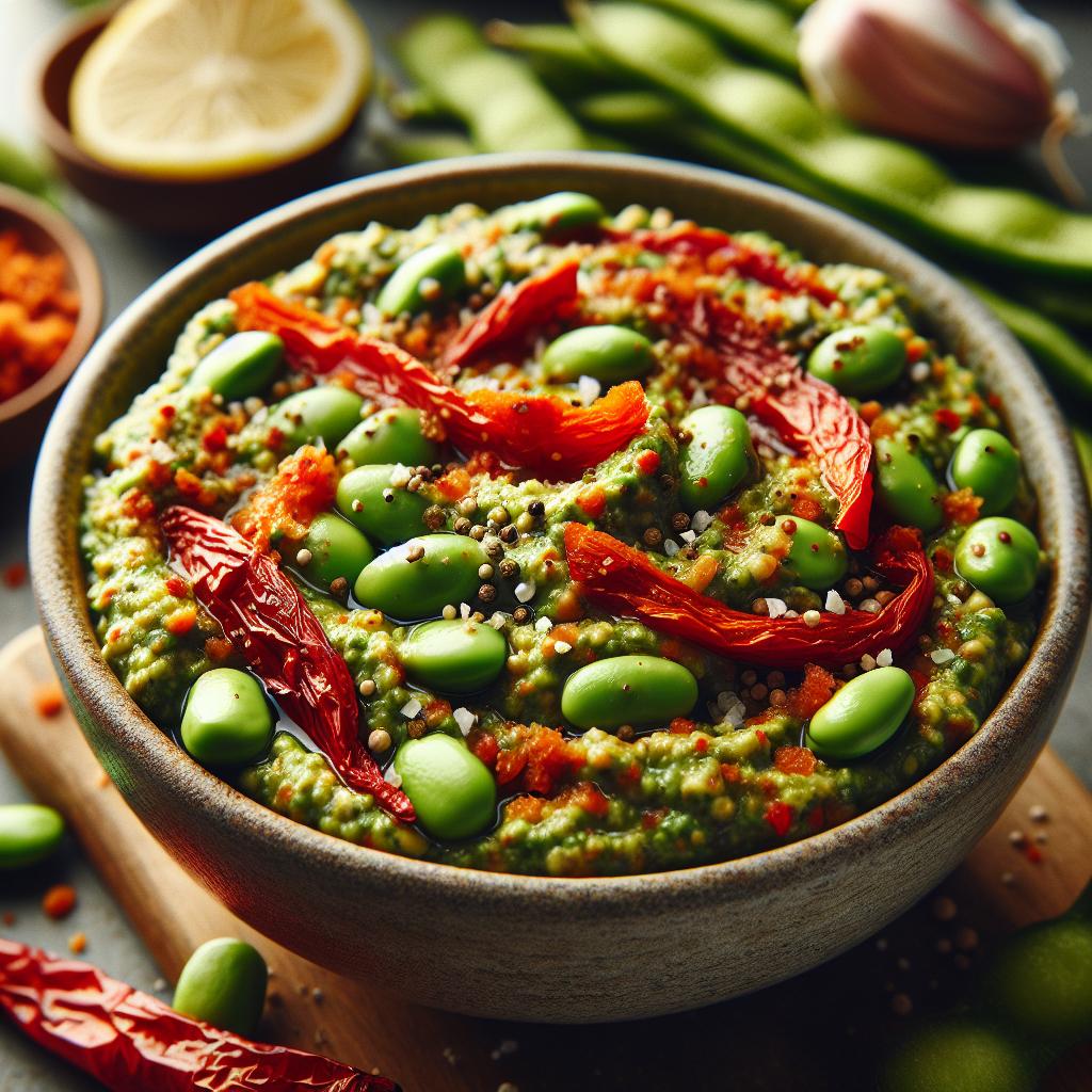 Edamame and Roasted Red Pepper Spread