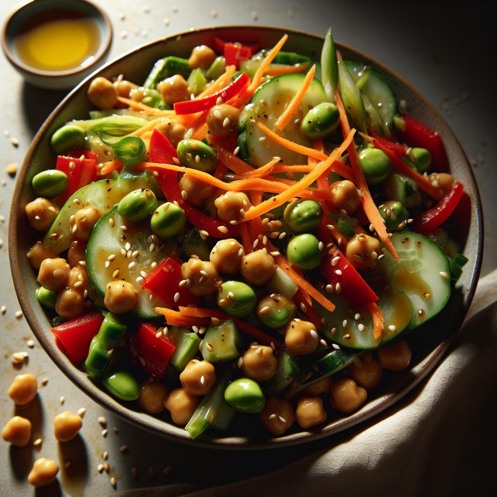 edamame chickpea power salad