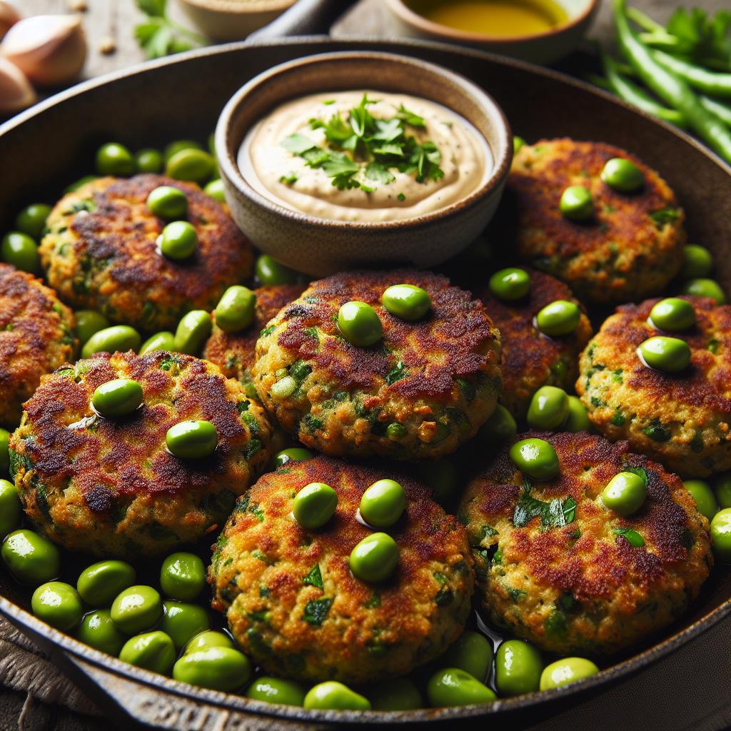 Edamame Falafel with Tahini Sauce