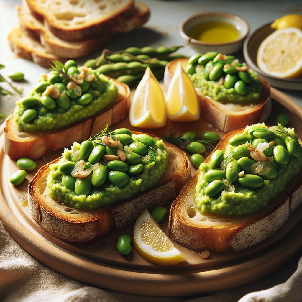 edamame mash on sourdough