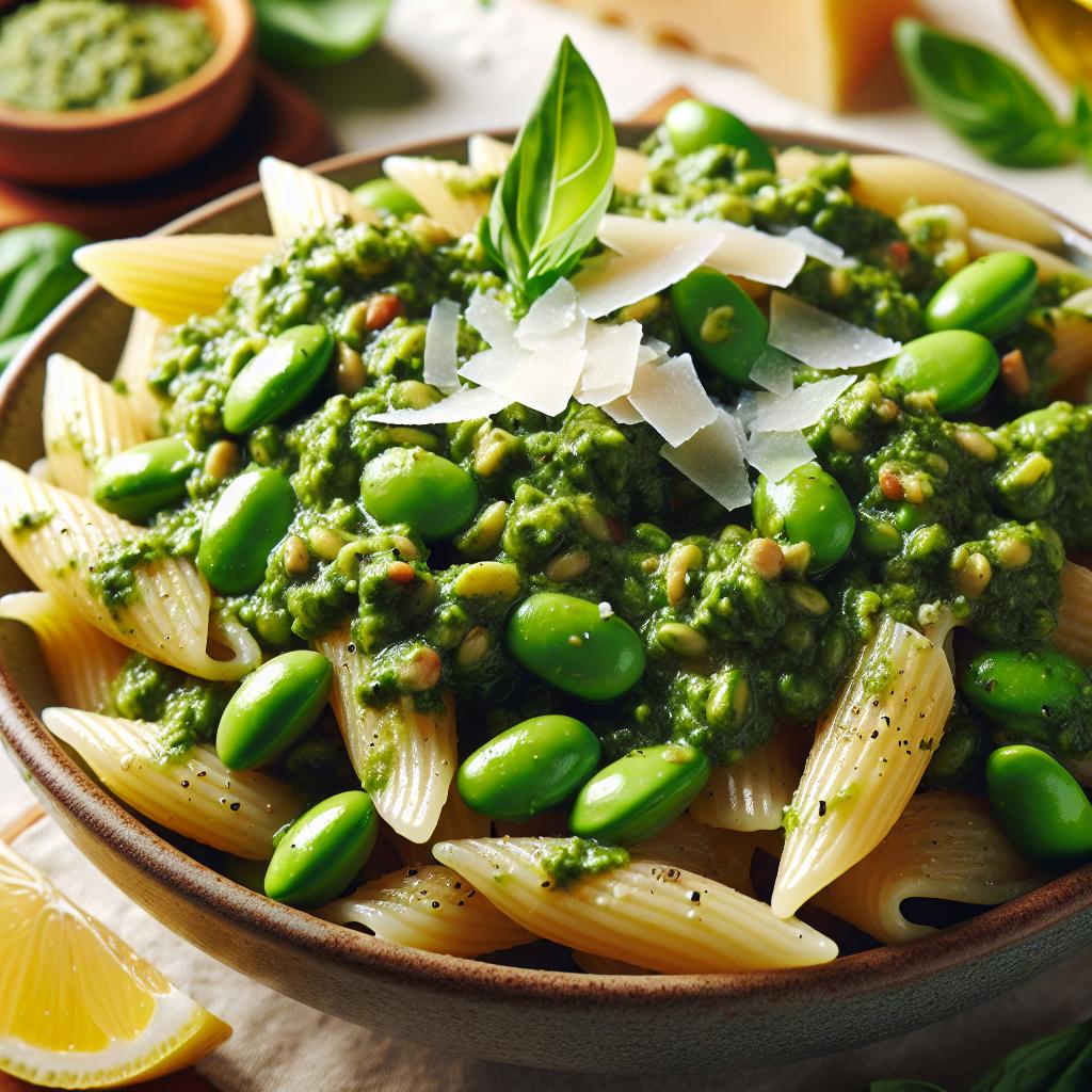 Edamame Pesto Pasta