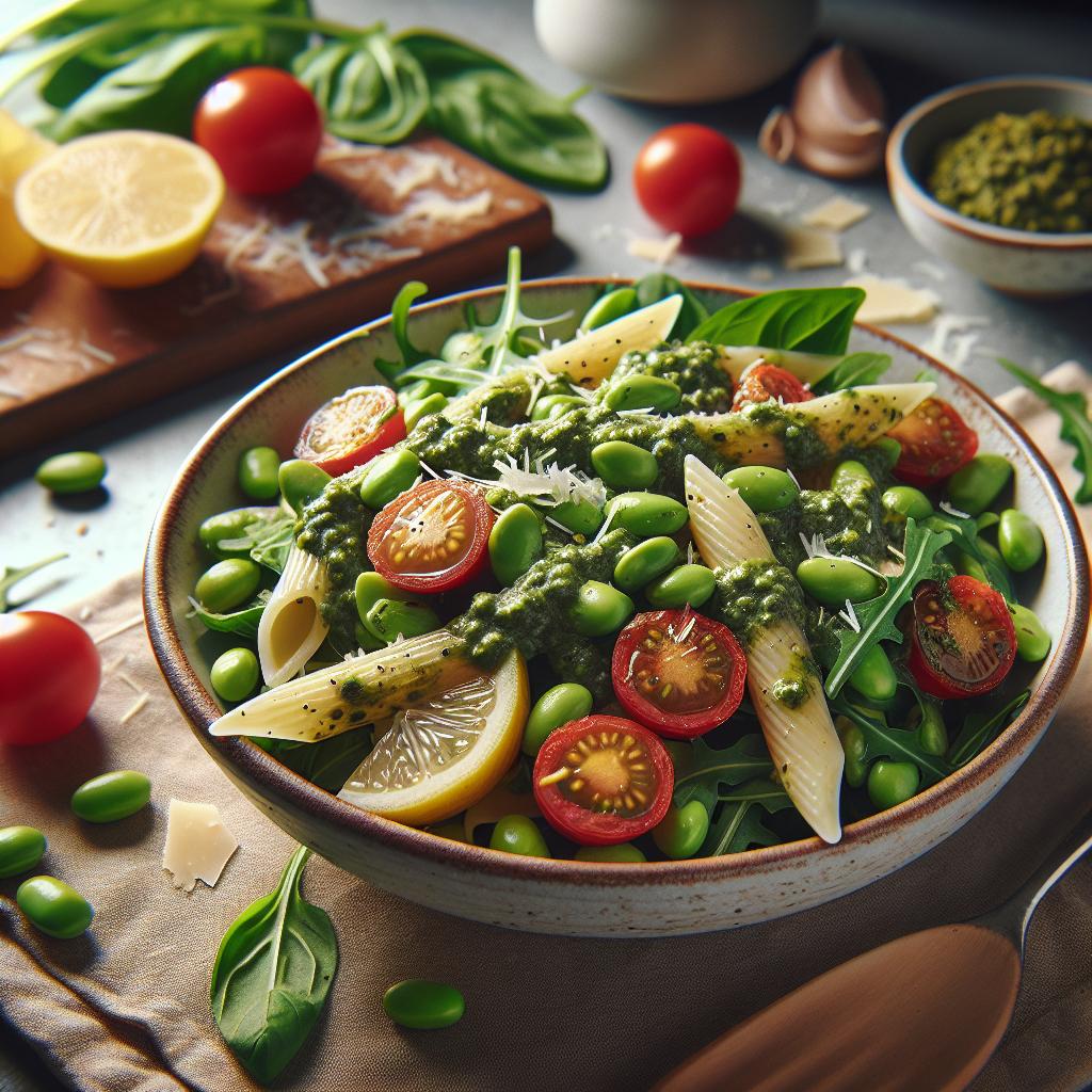 edamame pesto pasta salad