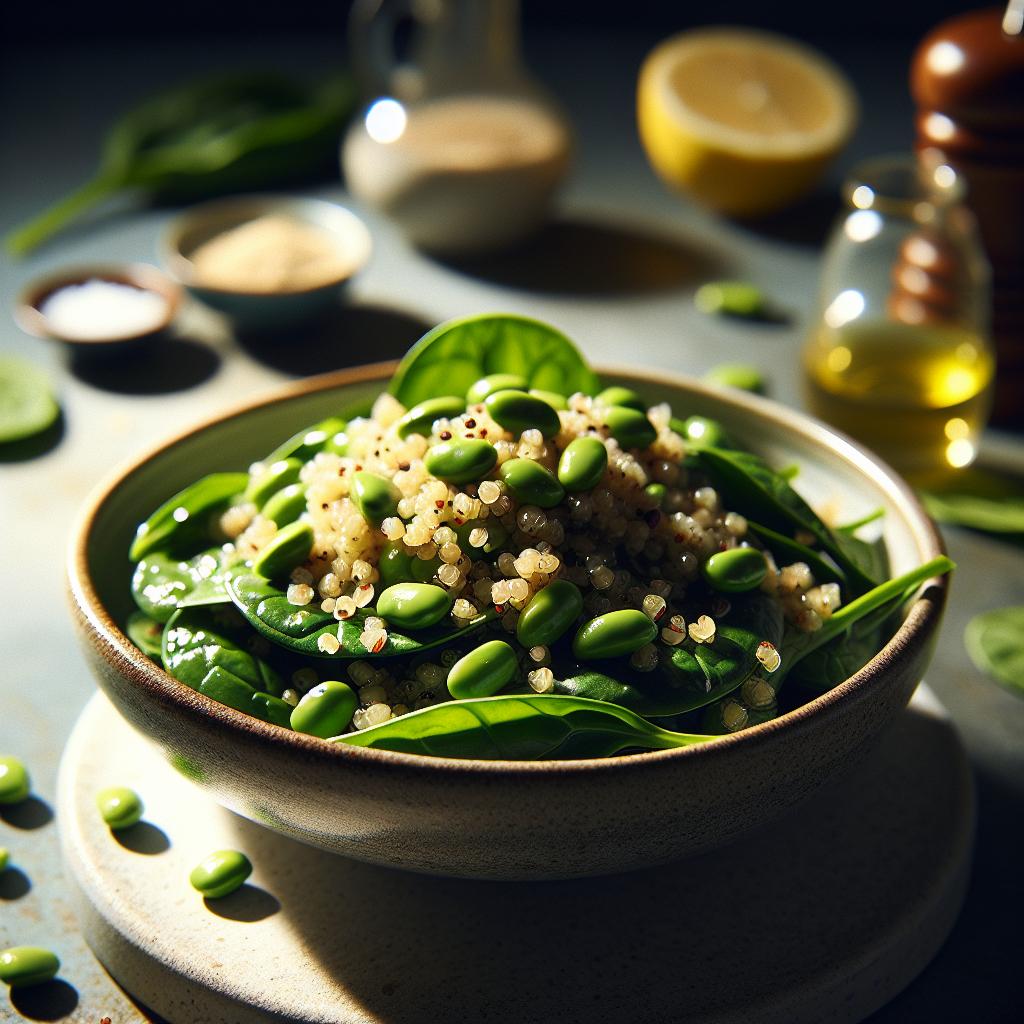 edamame spinach and quinoa salad