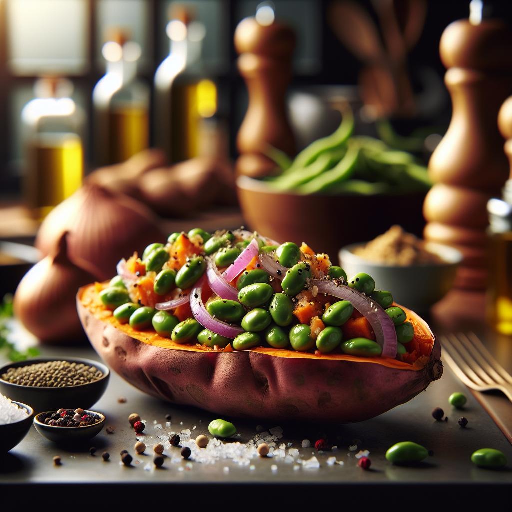 edamame stuffed sweet potatoes