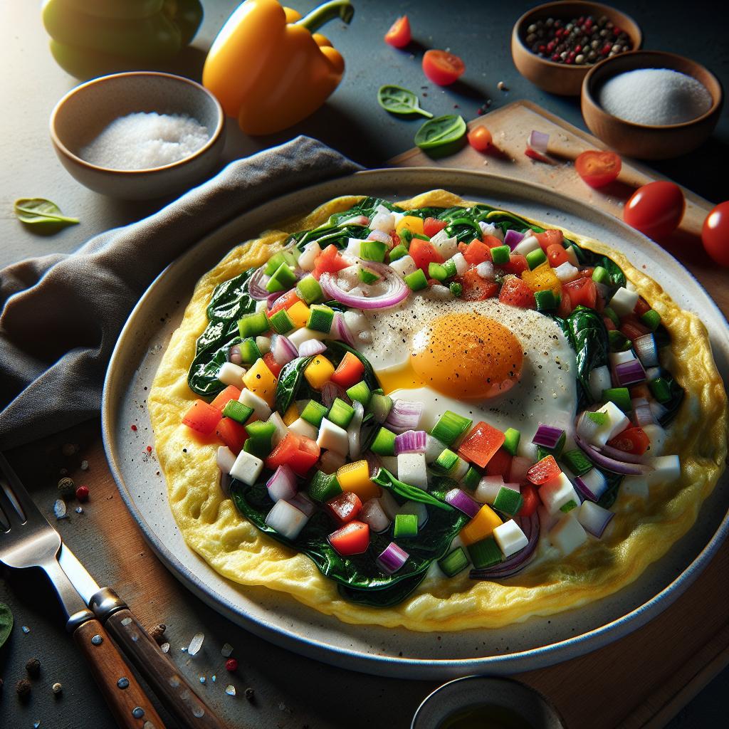 egg white omelette with vegetables