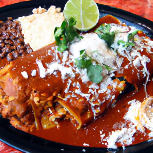 enchiladas de mole de cacahuate