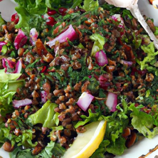 endive, lentil, and walnut salad