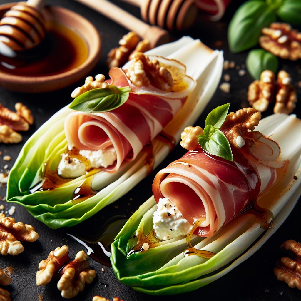 endive and prosciutto rolls