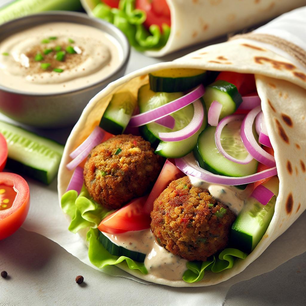 Falafel Wraps with Tahini Sauce