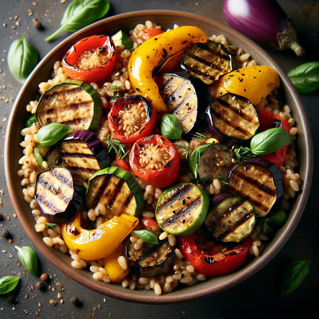 Farro with Grilled Vegetables