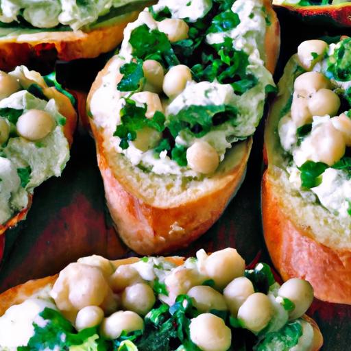 fava bean and herbed ricotta crostini