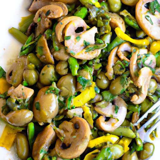 fava bean and mushroom salad