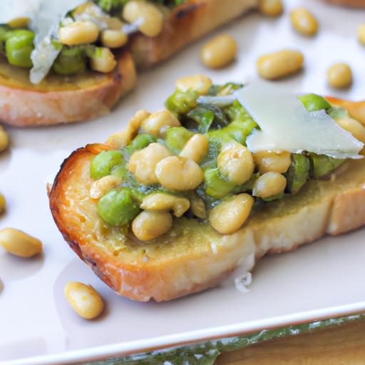 fava bean and pecorino crostini