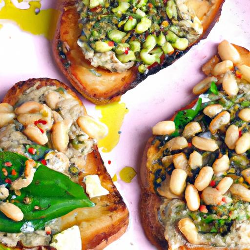 fava bean and pesto bruschetta