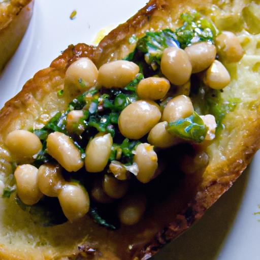 fava bean and roasted garlic bruschetta