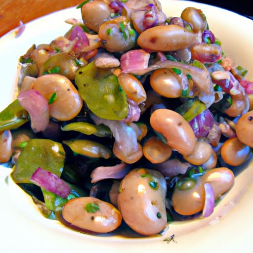 fava bean and roasted onion salad