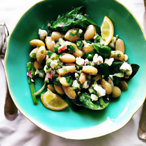 fava bean and spinach salad