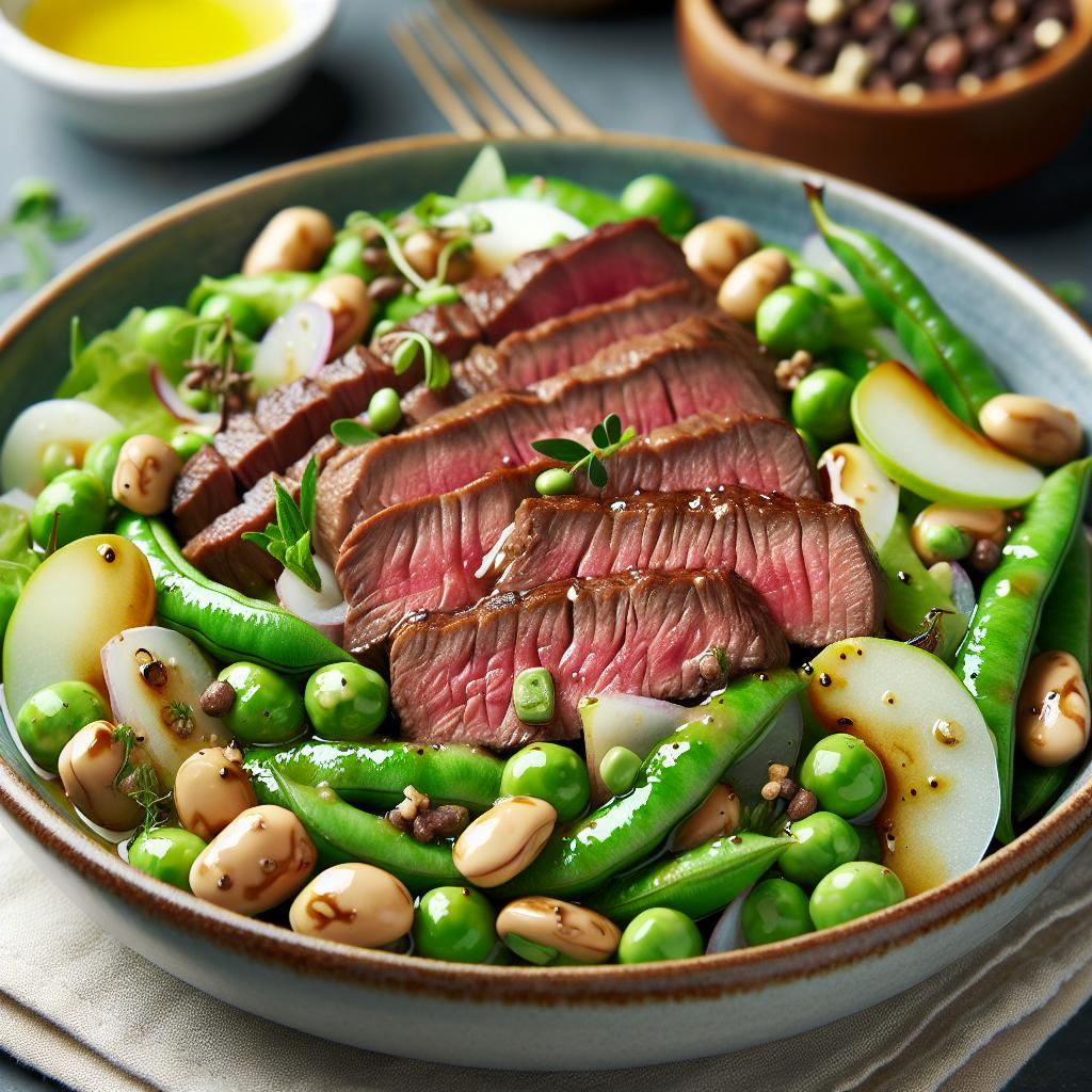 fava bean and steak salad