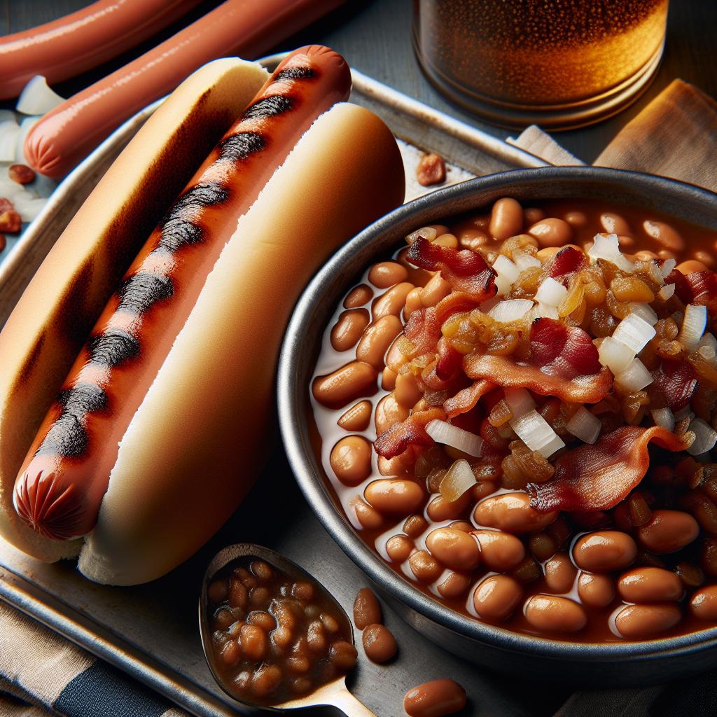 Fenway Frank with Boston Baked Beans