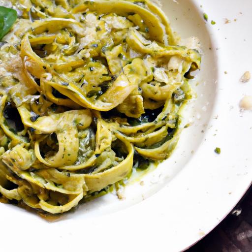 fettuccine al pesto