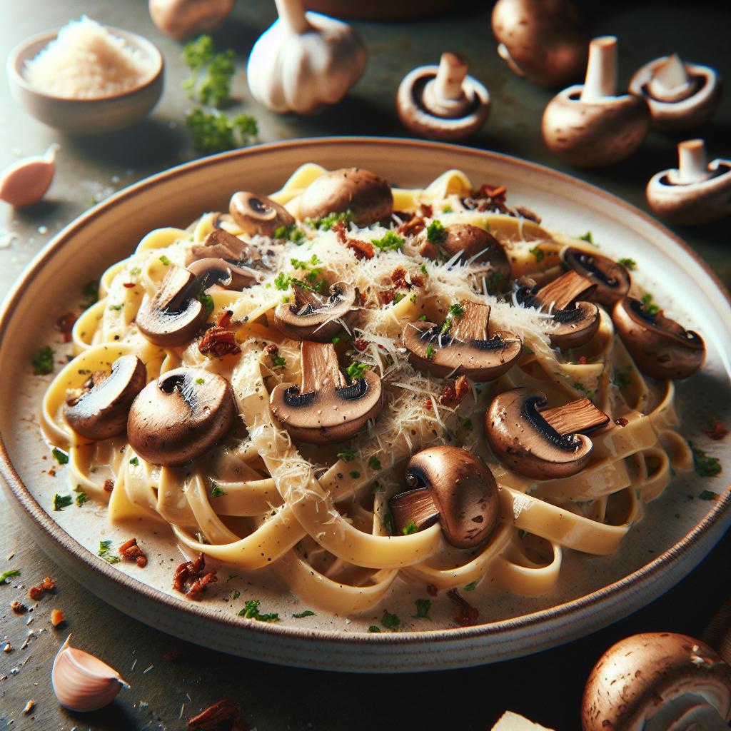 fettuccine with creamy mushroom sauce