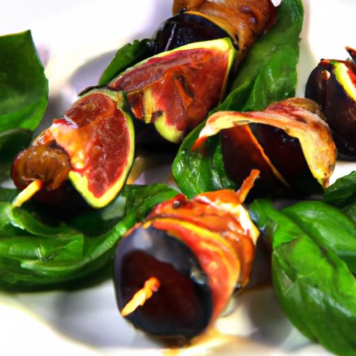 Fig and Bacon Wrapped Figs with Balsamic Glaze