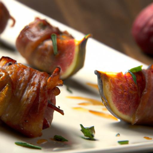 Fig and Bacon Wrapped Figs with Balsamic Reduction