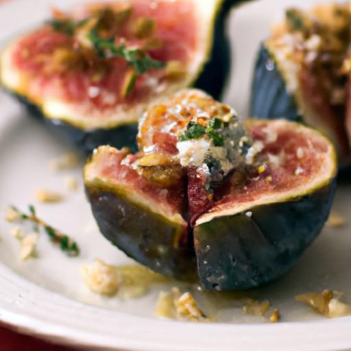 Fig and Blue Cheese Stuffed Figs with Almond Crumble