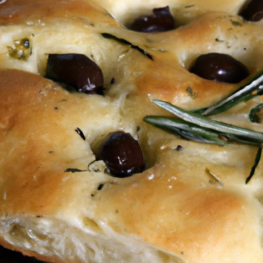 Focaccia Alle Olive E Rosmarino