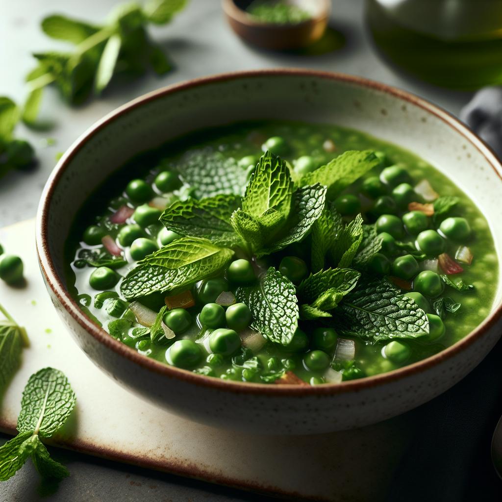 fresh pea soup with mint