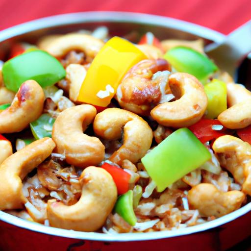 fried rice with chicken and cashews