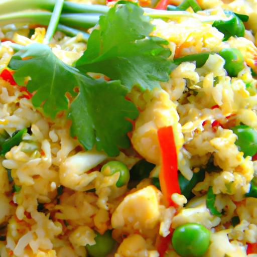 fried rice with scrambled eggs and vegetables