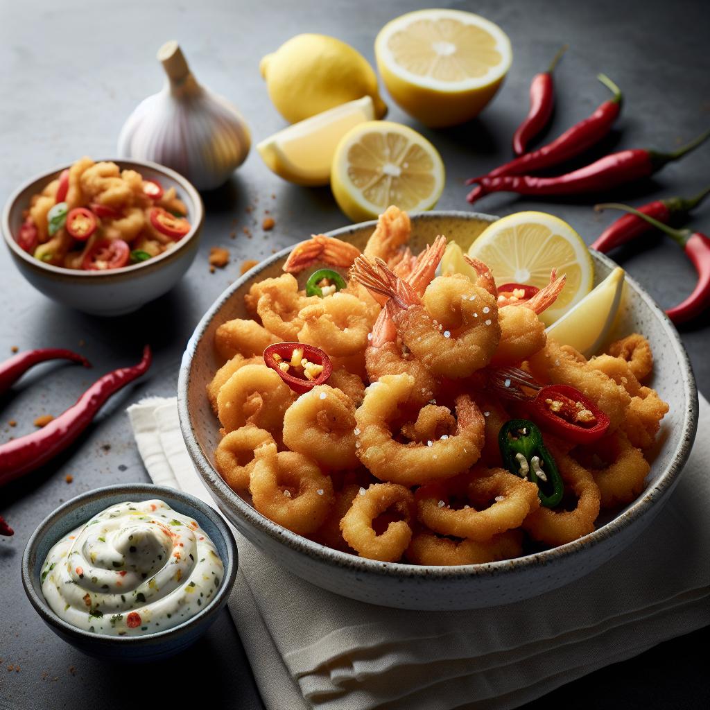 fritto misto with calabrian chile aïoli